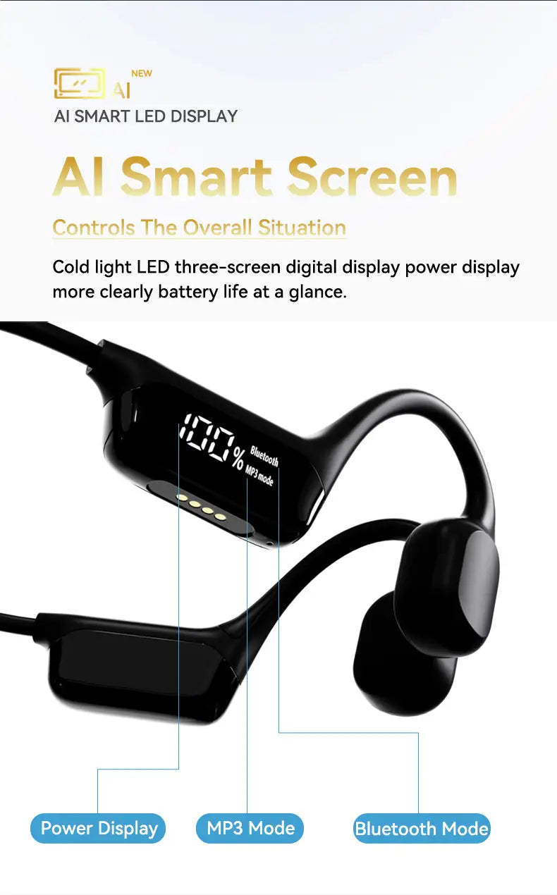 #IPX8 Waterproof Bone Conduction Wireless Headphone Bluetooth 5.4 + 32GB RAM MP3 Player HIFI Music Sport Swimming Headset With Mic