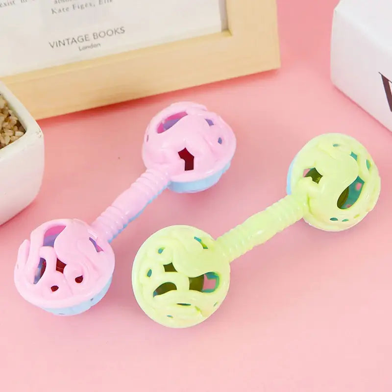 3Pcs Double-Headed Hand Rattle Children’s Party Toys To Appease The Baby Small Toy Rattle Toy Baby Shower Hand Holding Bell Gift