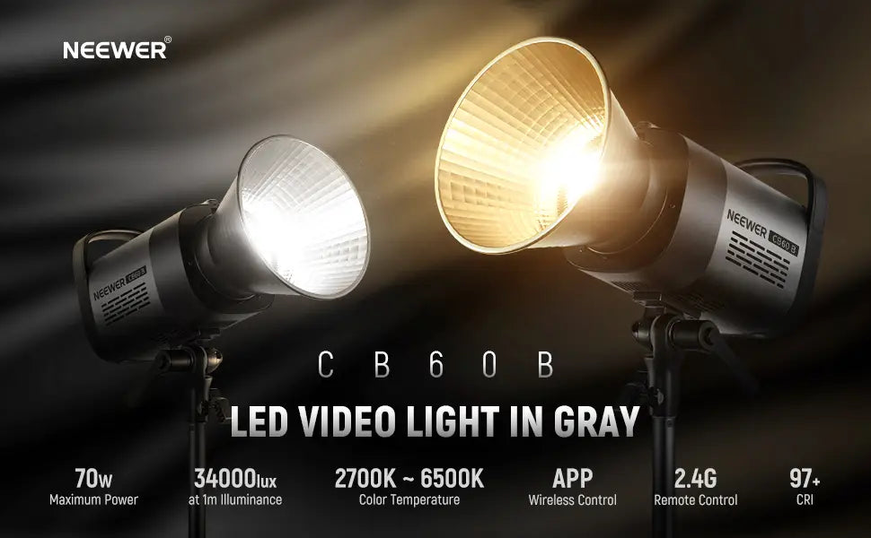 NEEWER 70W LED Video Light with 2.4G&APP Control Bowens Mount Continuous Output Lighting for Studio Photograpny/Video Recording