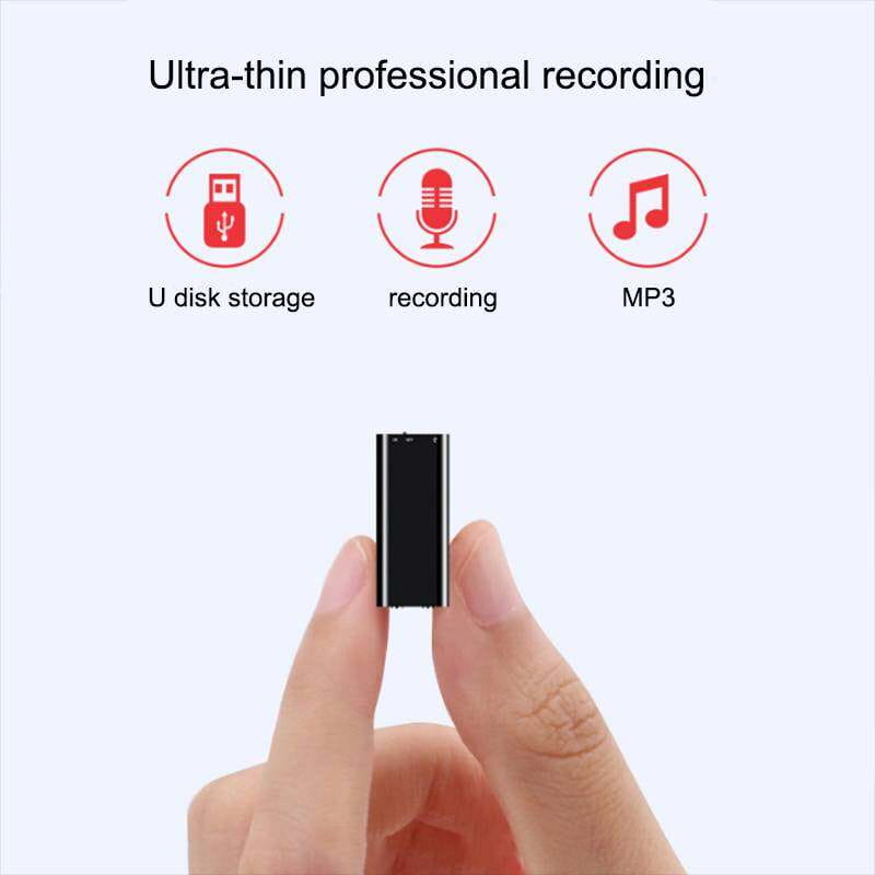 16/32GB Digital Dictaphone Audio Voice HD Noise Reduce Recorder MP3 Player Recording WAV Smallest Mini USB Pen Voice Activated