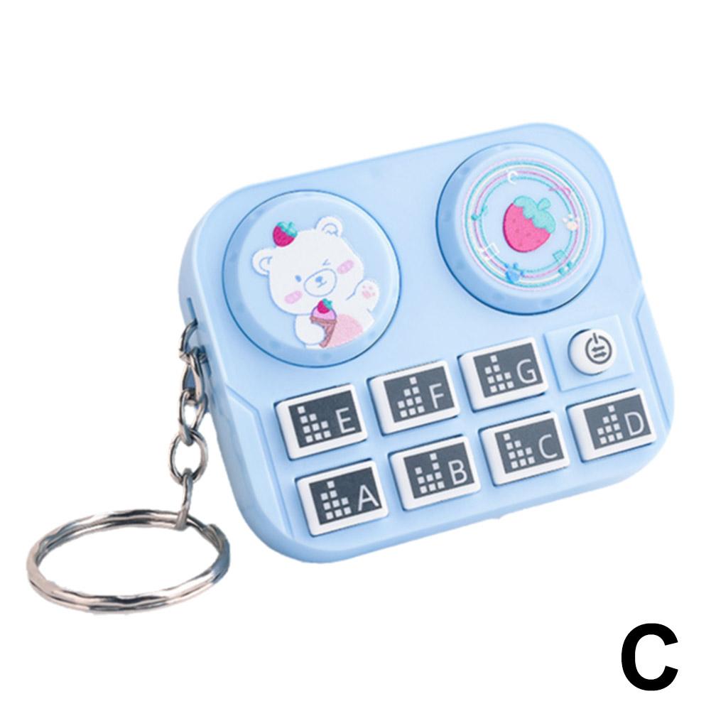 1pc Mini Music DJ Disc Player Keychain Musical Instrument Sound Button Toy Games Children’s Educational Toy Bag Pendant Keychain