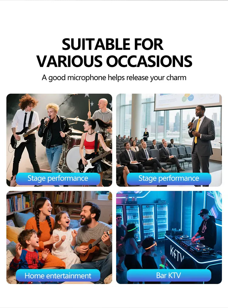 Professional wireless microphone 2 channels charging handheld home karaoke KTV performance singing microphone