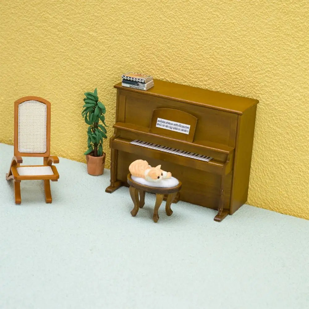 Playing House Dollhouse Musical Instruments 1/12 Doll Piano Craft Wood Multicolor Miniature Pianoforte Doll Accessories