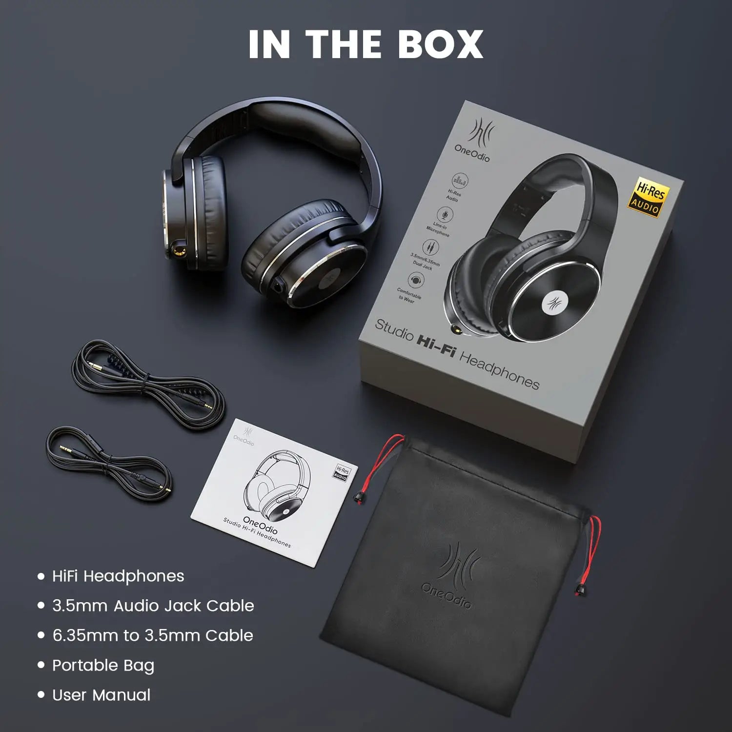 OneOdio Studio HIFI Closed Back Over Ear Wired Dual Jack Professional Studio Monitor Mixing Recording Headphones for Guitar PC