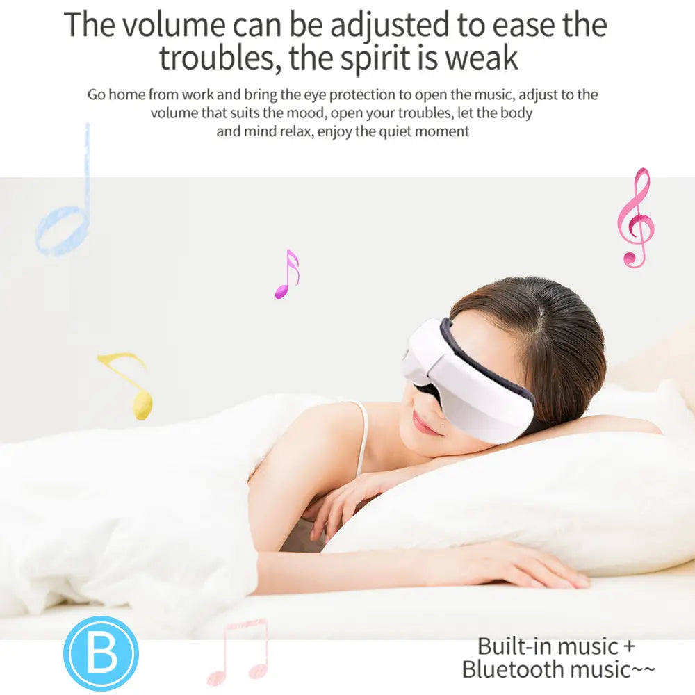 6D Smart Vibration Eye Massager Airbag Compress Eye Care Instrument Bluetooth Music Eye Massage Sleepping Mask Eye Relax Fatigue