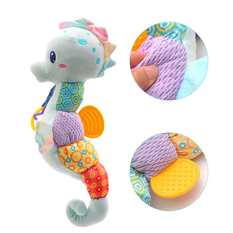 Baby Rattles Toys Infant Musical Stuffed Animals Soft Toy with Bright Colors Crinkle Sound Paper Newborn Toys for 12 Months