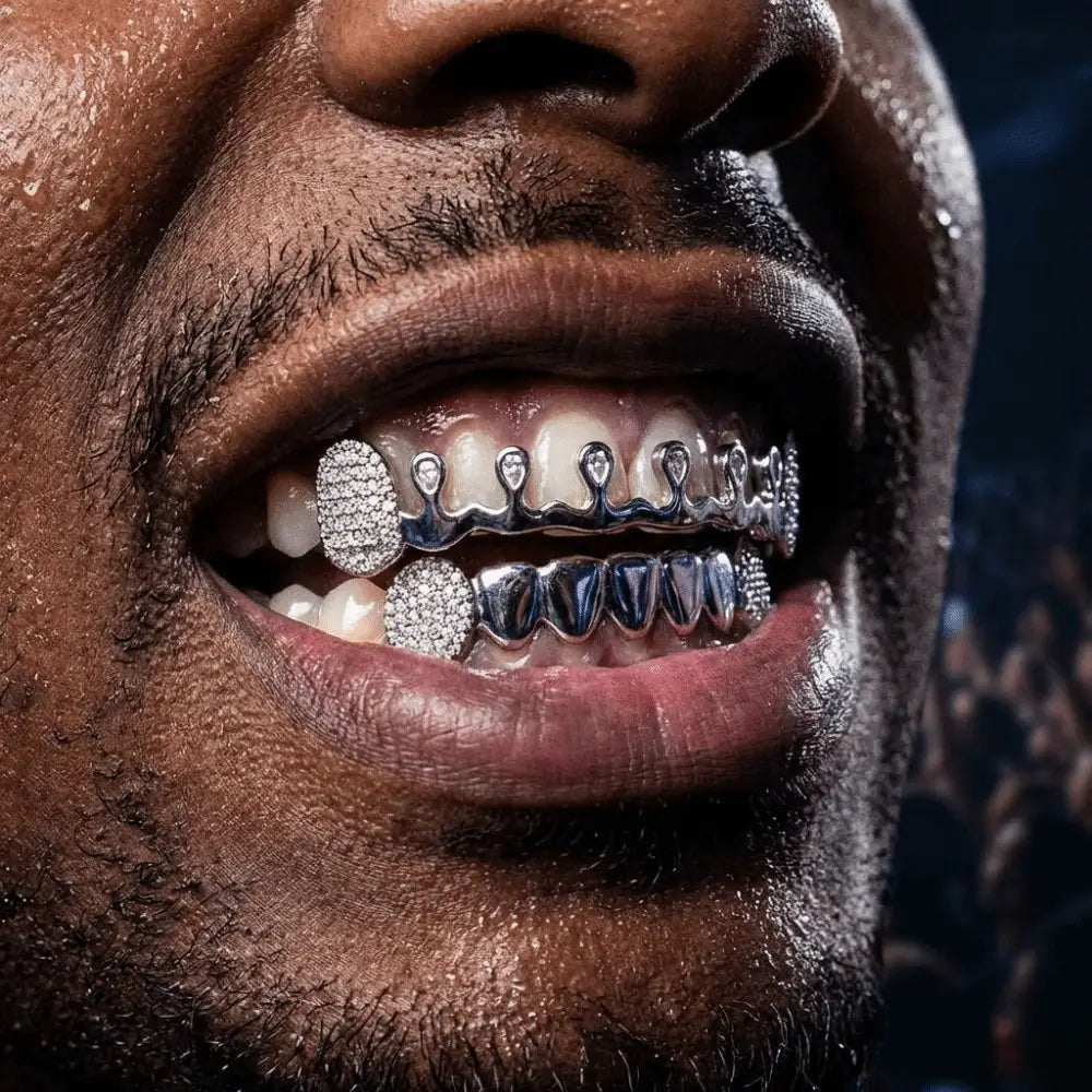 Trendy Removable Hiphop Teeth Grillz Punk Bling Rhinestone Tooth Caps Funny Unisex Dental Grills Rapper