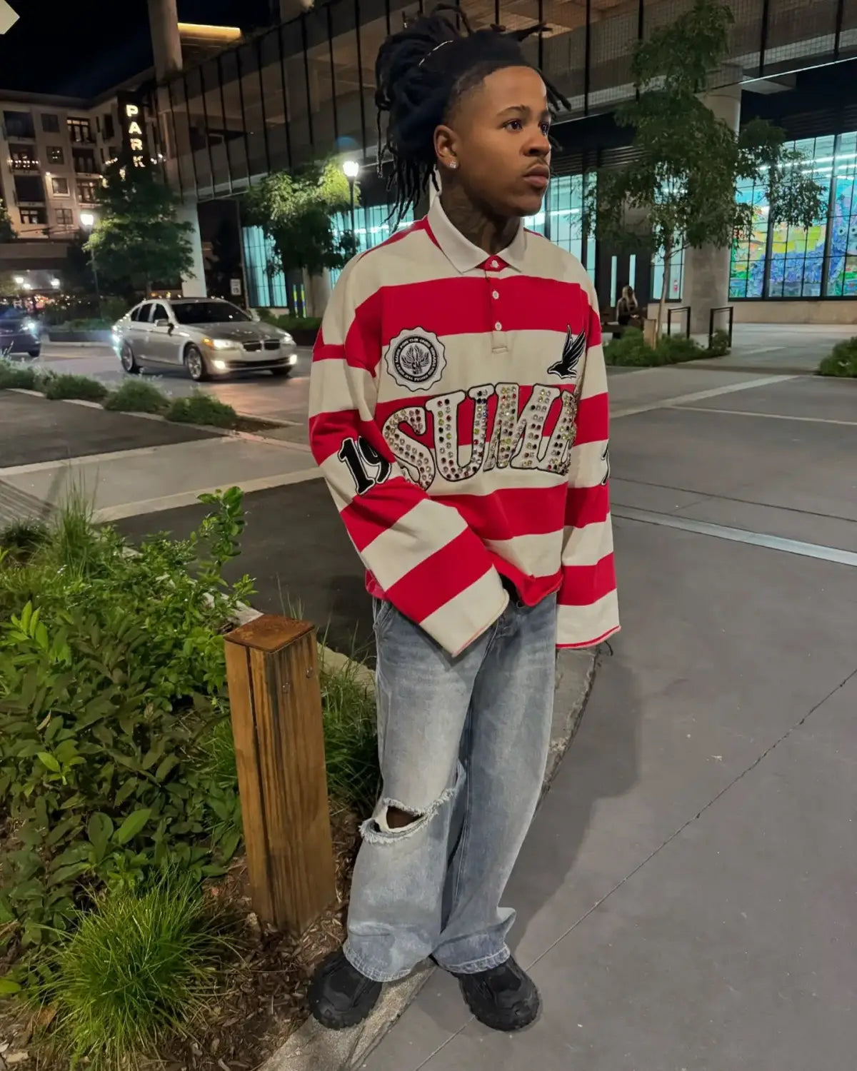 Hip Hop Stripe Pretty Girls Shirt America Harajuku Fashion Letter Print Polo Shirts Y2k Retro Men Women Long Sleeved T Shirt