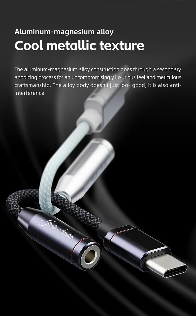 FiiO JA11 USB Type C to 3.5mm Earphone/Headphone Adapter USB C Cable USB C to 3.5 Audio Aux Cable For IOS Android