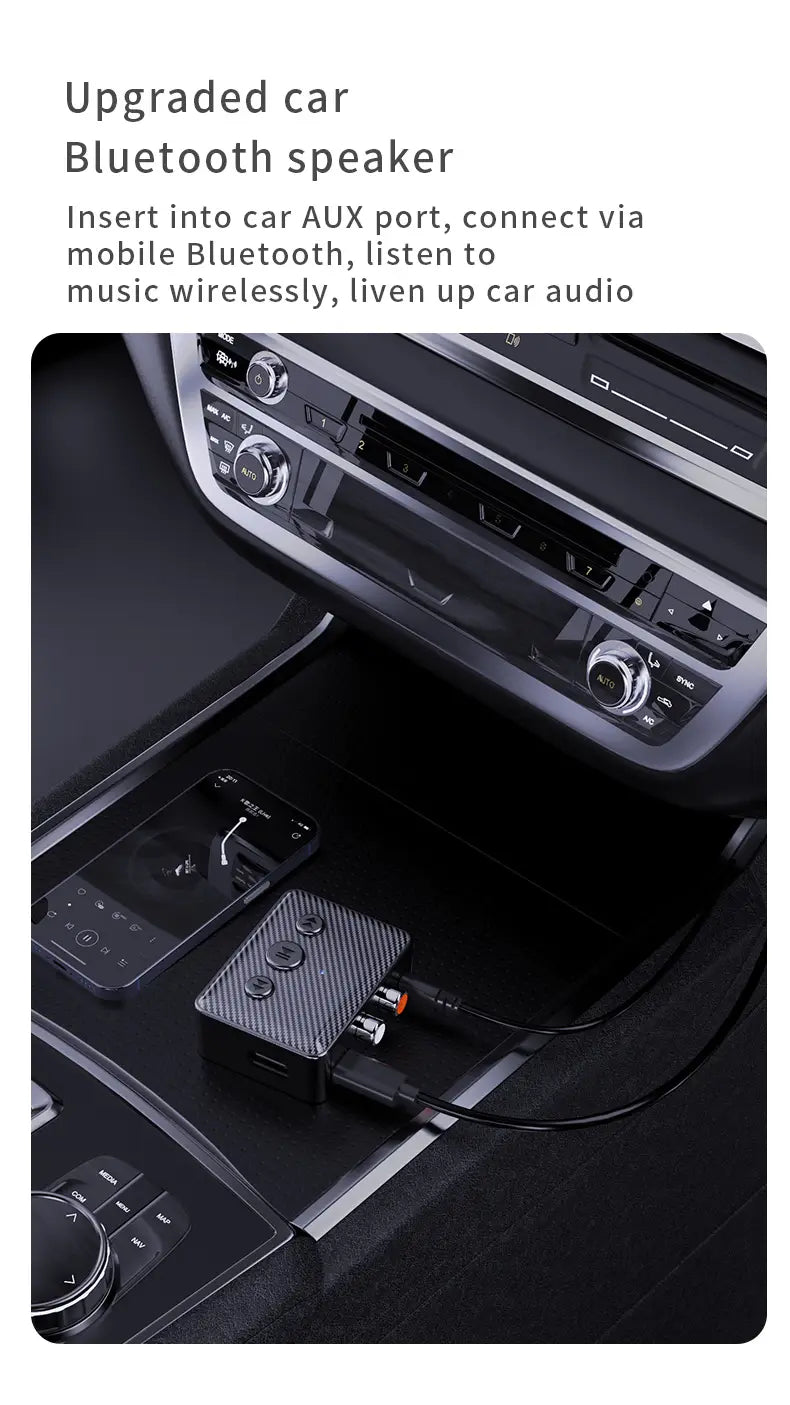 Wireless Audio Receiver Bluetooth 5.4 Stereo Music Adapter Support 3.5mm AUX RCA U-Disk Playback For Car Speaker Amplifier Kit