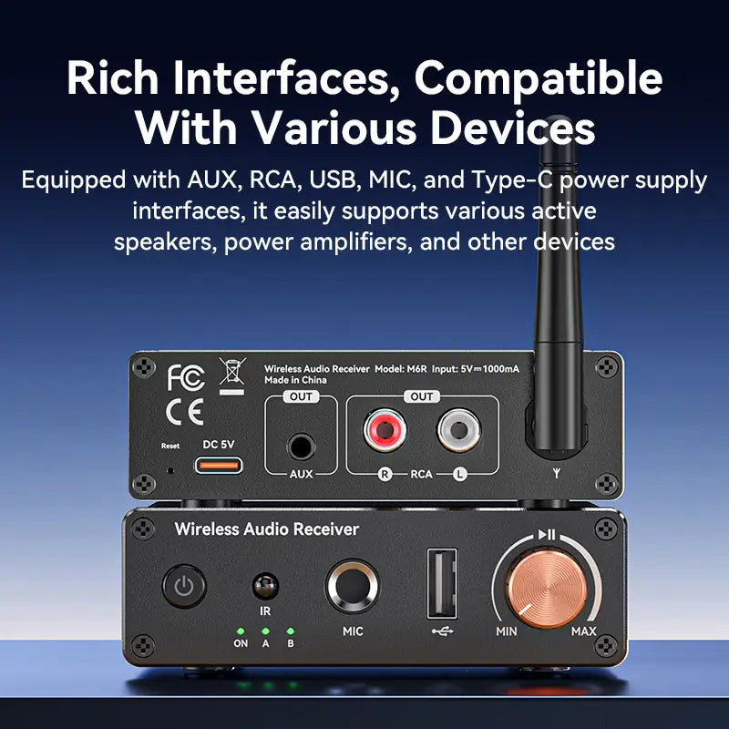 Bluetooth 6.0 Audio Receiver Transmitter Wireless Audio Adapter U-Disk 6.5MM Karaoke Wireless Music Amplifier For Speaker Car