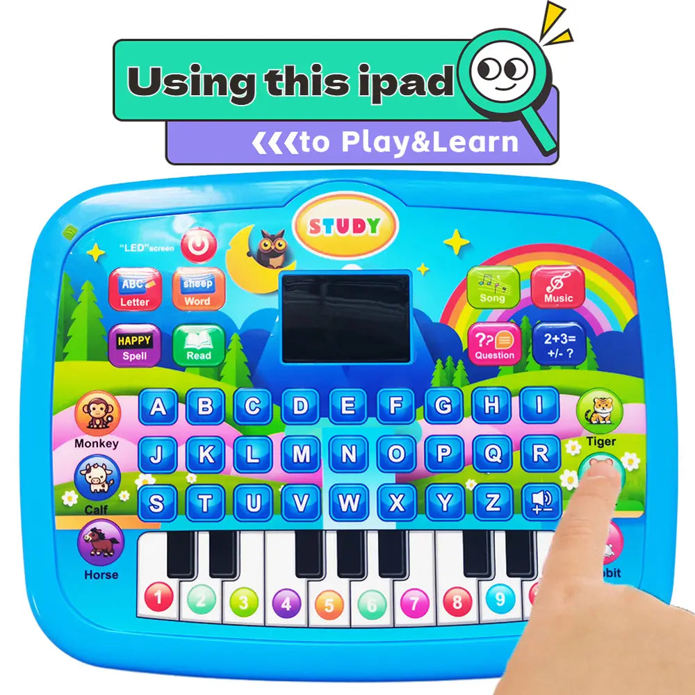 Kids’ Education Tablet Toy Age 3+ Literacy Math Music Learning Doubles as Electronic Keyboard Birthday Christmas Gift