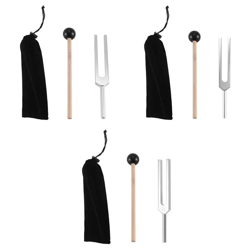 Tuning Fork 528 Hz with Silicone Hammer and Cleaning Cloth Perfect Healing Musical Instrument for Stress Alleviation