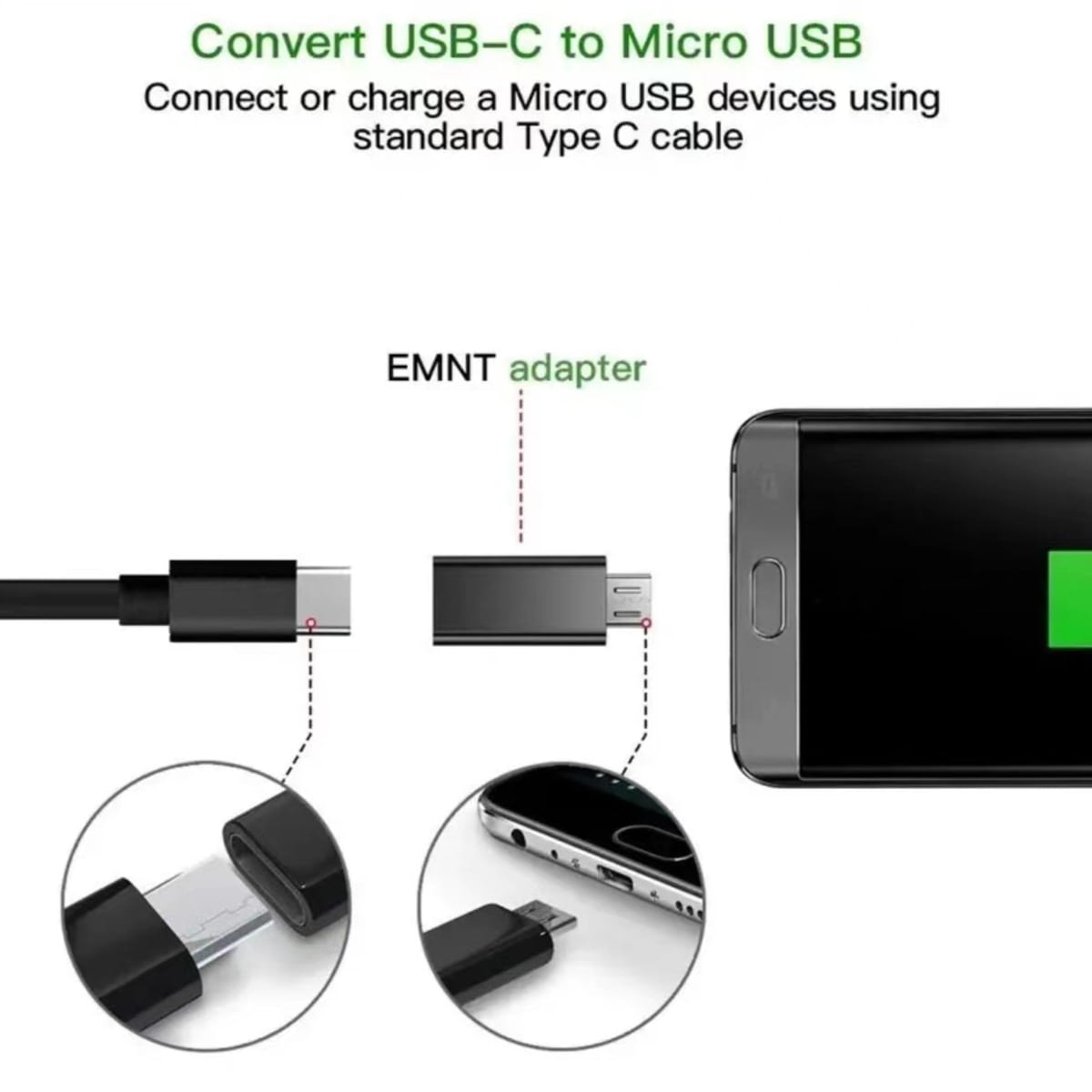 1/2/4Pcs USB C Female to Micro USB Male Adapter Micro USB to USB C Adapter Compatible with Nexus LG Xbox Samsung Galaxy Devices