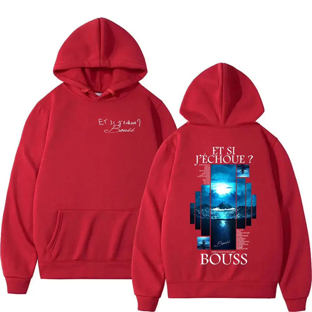 Rapper BOUSS ET SI J’ECHOUE ? Tour 2025 Hoodie Men’s Women Hip Hop Long Sleeve Fashion Oversized Sweatshirts Fleece Streetwear