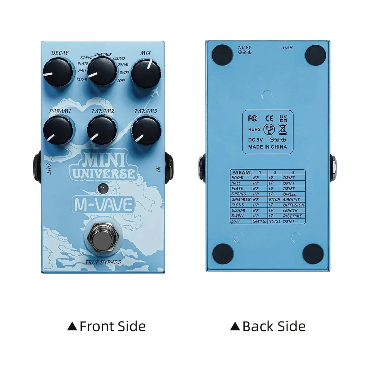 M-VAVE Guitar Effect Pedal Mini Universe Digital Reverb Pedal 9 Reverb Effects Room/Shimmer/Lofi/Spring Reveb Effect Pedals