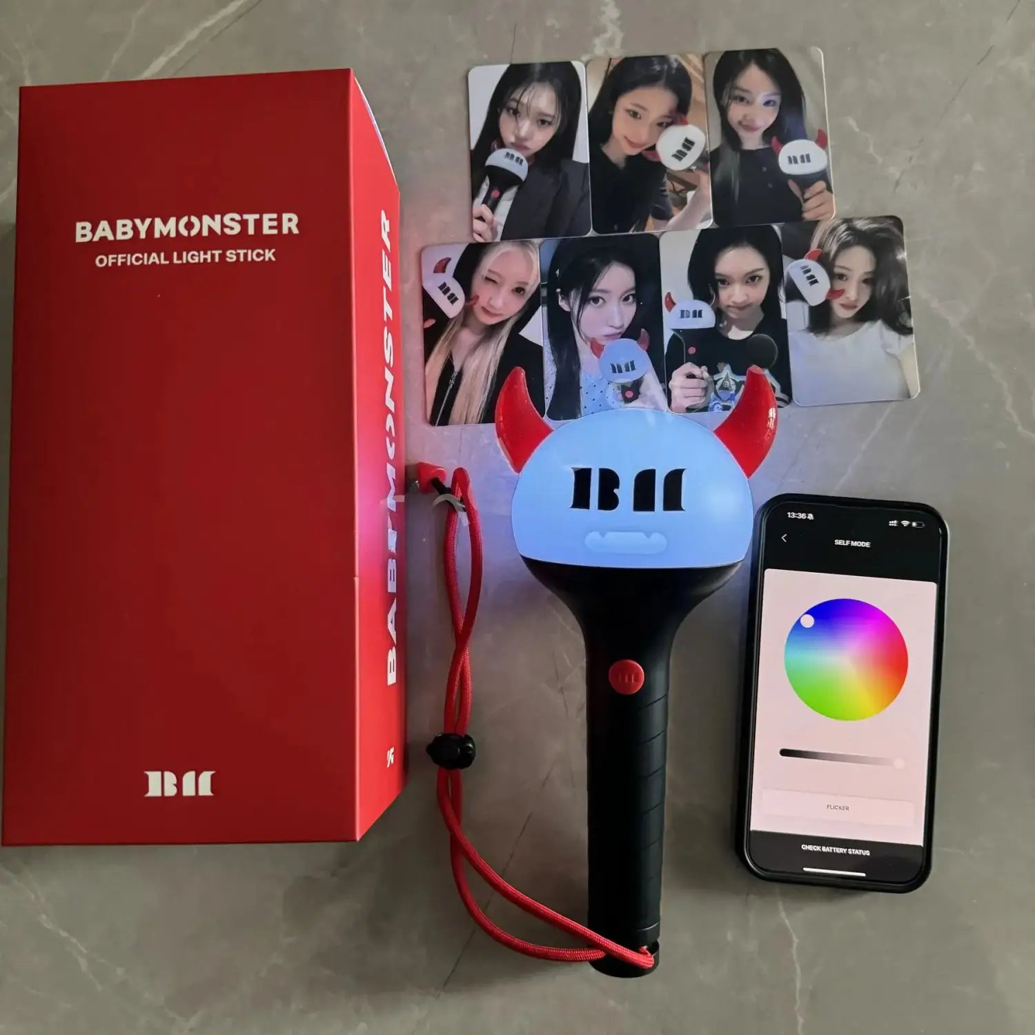 Kpop BABYMONSTER Official Lightstick with Bluetooth BAEMON Concert Hand Lamp Flash Light for Fans RORA ASA RUKA Fluorescent