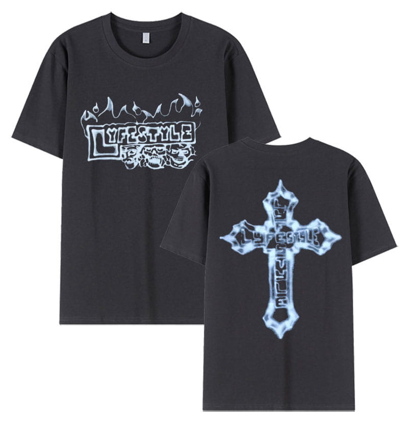 Rapper Yeat Lyfestyle Skeleton Graphic T Shirts Men’s Hip Hop Gothic Short Sleeve T-Shirt Retro Oversized Cotton Tees Streetwear