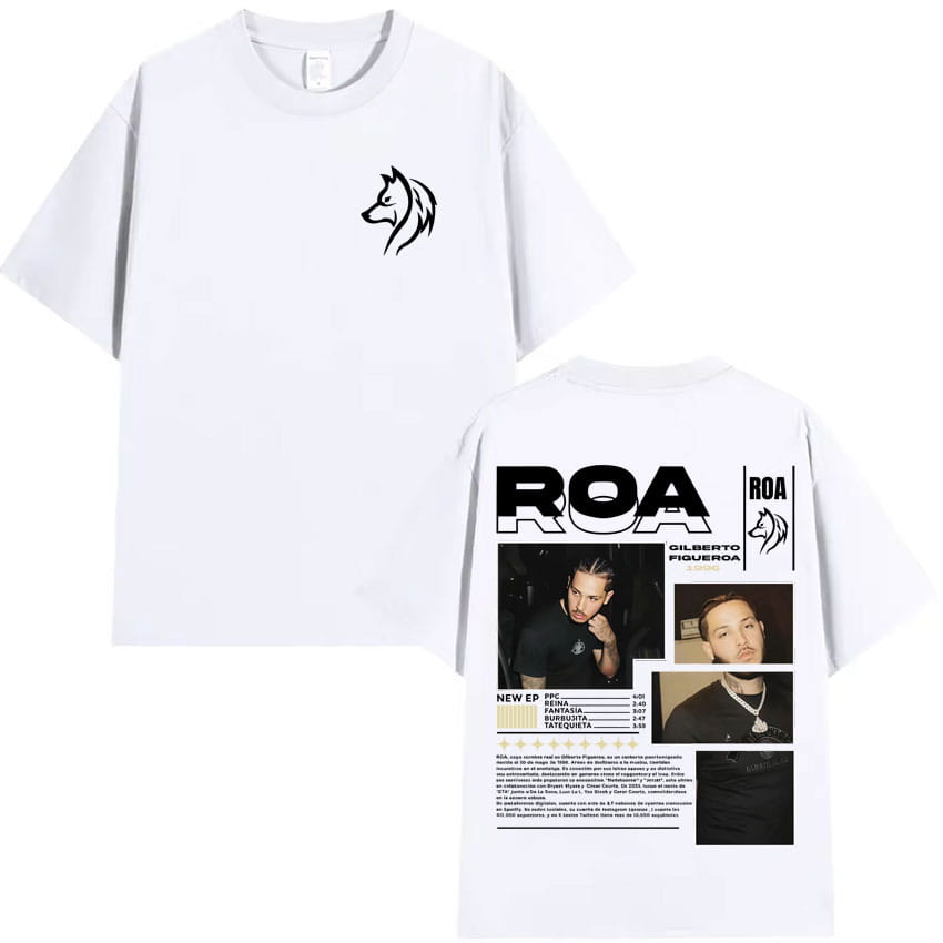 Rapper Roa Gilberto Figueroa New Album 2025 Pop Graphic T Shirt Hipster Mens Tshirt Summer Hip Hop Oversized T Shirts Streetwear