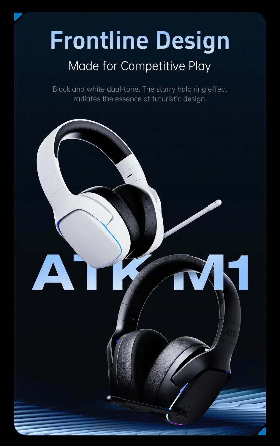 ATK N9 2.4GHz Wireless Gaming Headset with Mic for PS5 PS4 PC Mac Playstation Bluetooth Gaming headphone with Microphone
