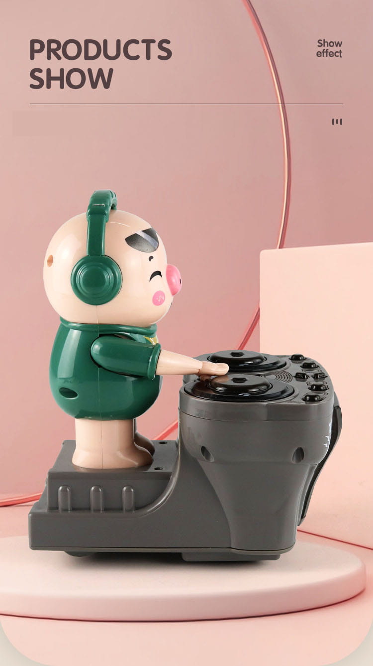 Children’s Dancing Rock DJ Pig Electric Toys Cartoon Piggy Dolls Disc Swing With Lights Music Toys for Boy Girl Christmas Gifts