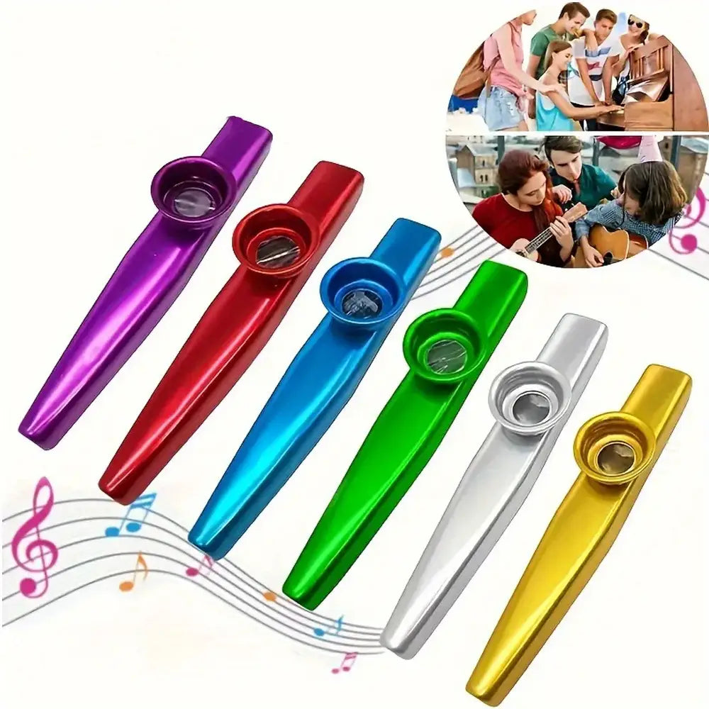 Metal Kazoo Accompaniment for Guitar Ukulele Beginner Simple Easy-to-Learn Instrument Portable Whistle Musical Device Gift Set