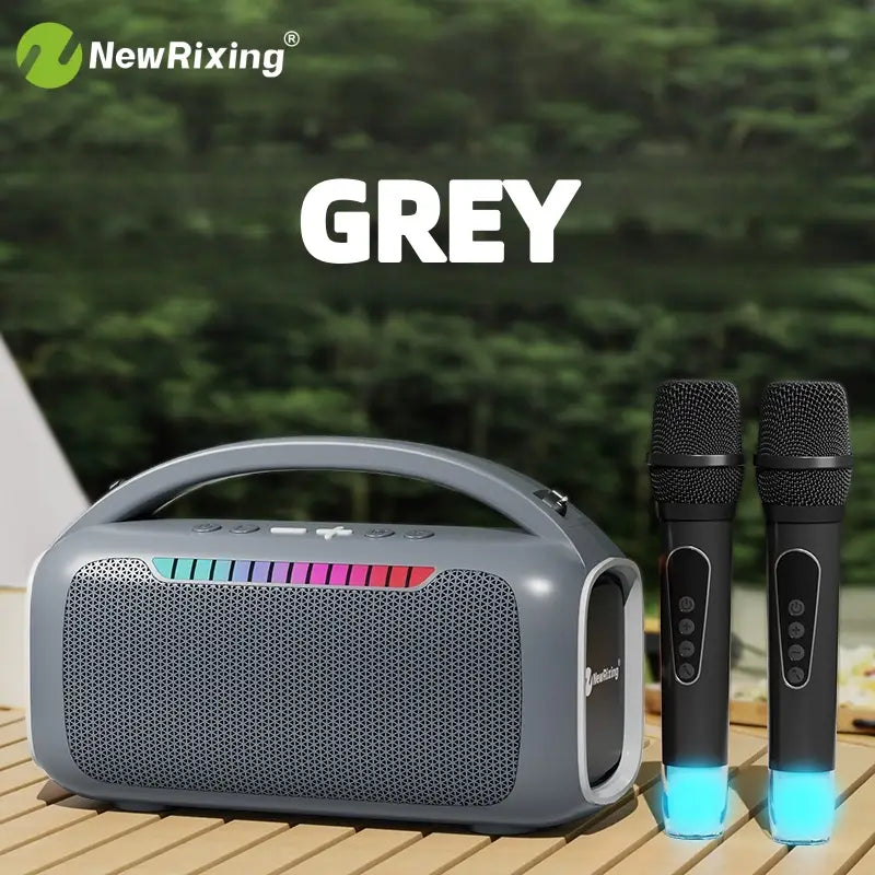 Karaoke machine with 2 mics,portable karaoke system,RBG light,30W,automatic connection when turned on,For BT5.3/USB/TF/AUX