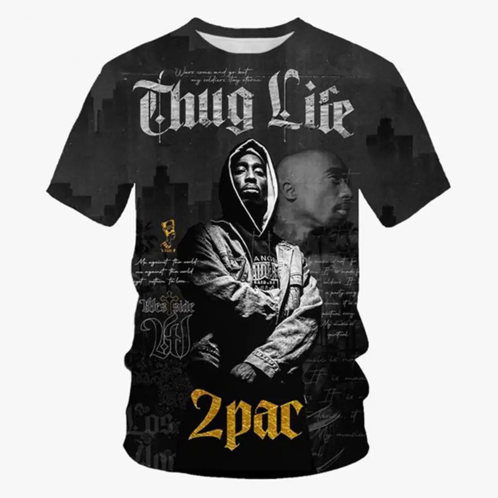 New T-Shirt Harajuku Men T-Shirt Fashion 2pac Graphic T Shirts Hip Hop Men’s T-Shirts Summer Tops T-Shirts Man Designer Clothes