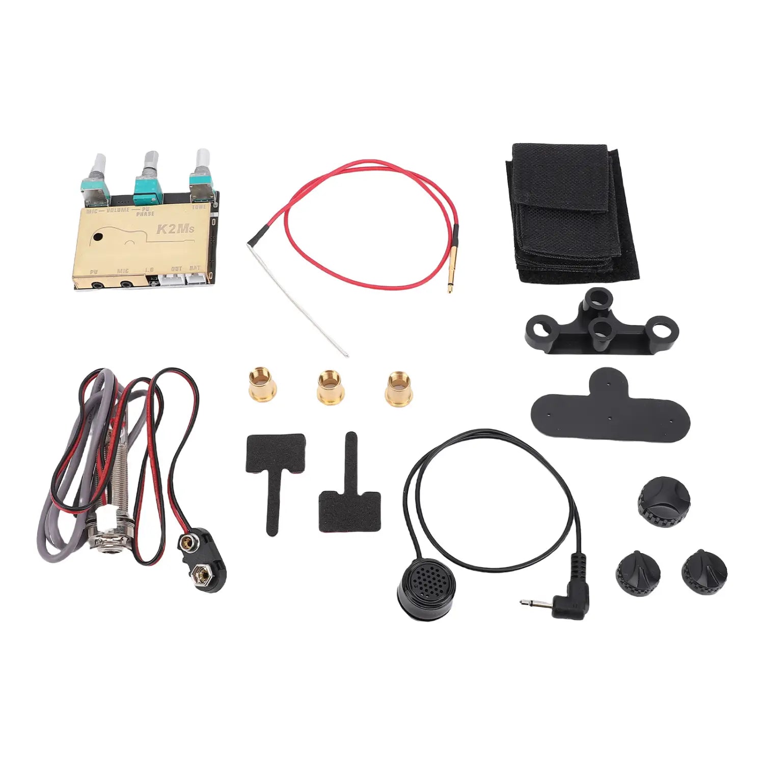 Sound Hunter Acoustic Guitar Sound Hole Pickup Noise Reduction Active Piezo 3-Band EQ Control Musical Instrument Accessories