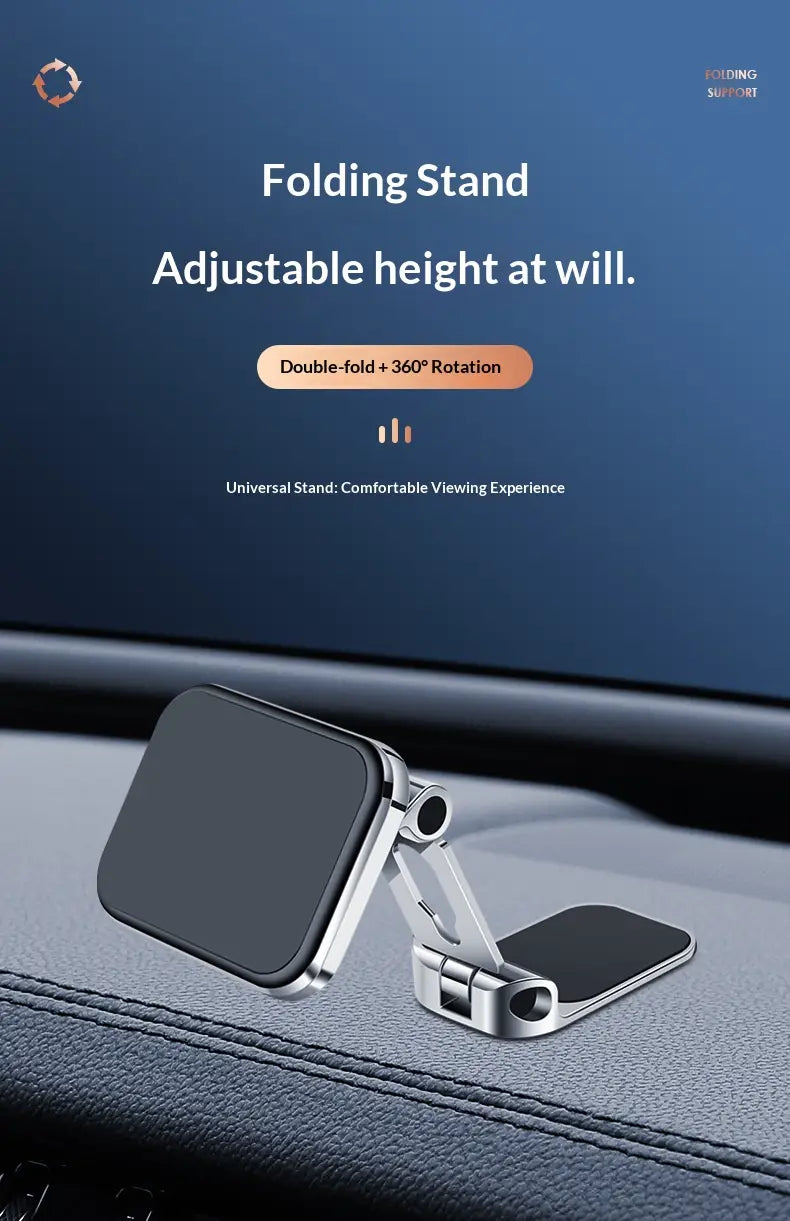 Suction Type Car Mobile Phone Stand Strong Magnetic Attraction Foldable Air Outlet Instrument Panel Adhesion Navigation Stand