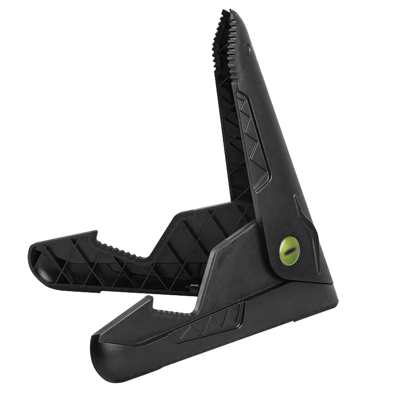Adjustable A-Frame Guitar Stand Tripod Folding Design Outfitted with Non-slip Rubber Feet for Electric or Bass Guitars.