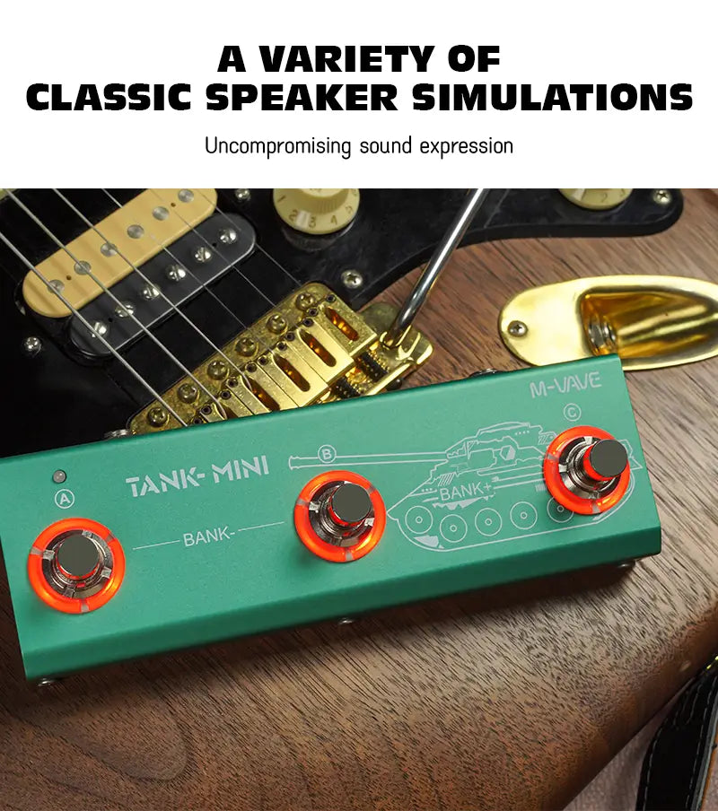 M-VAVE Tank Mini Guitar Multi-effects Pedal Processor Built-in Cab Amp Mod FX Delay & Reverb Effects Support IR & OTG Recording