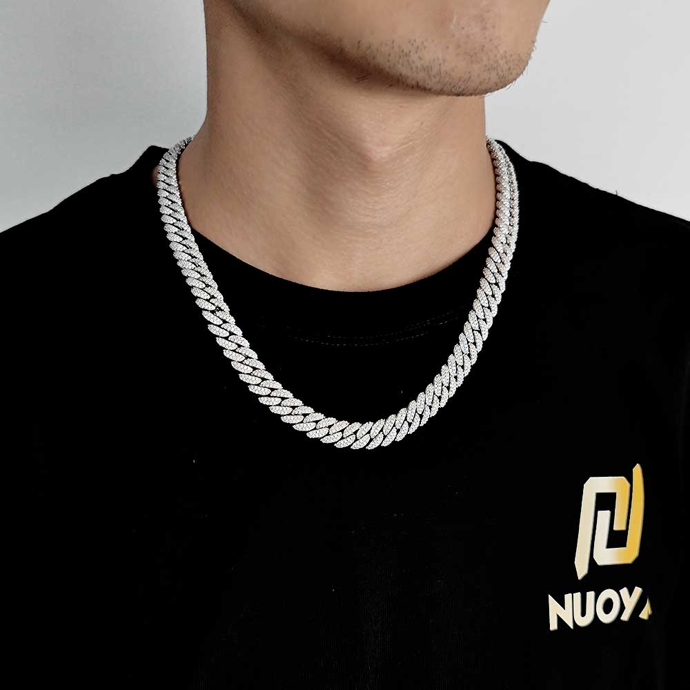 10mm Hip Hop Cubic Zircon CZ Iced Out Bubbles Cuban Link Chain Necklace For Men Women Jewelry Birthday personalized Gift