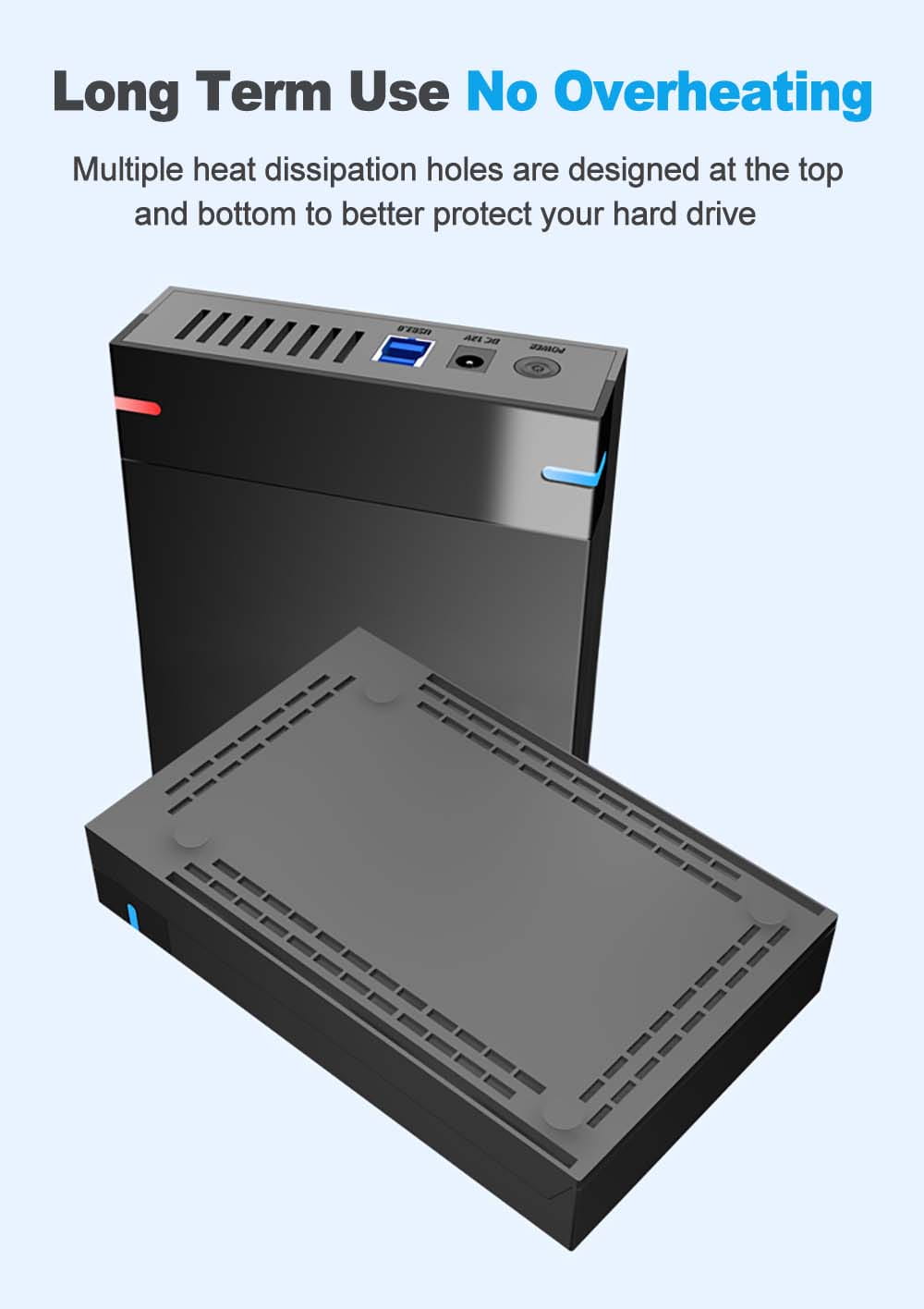 3.5 Inch Portable External Hard Drive Case Box Enclosure SATA SSD HDD 10TB USB 3.0 Transmission for PC Laptop TV Cellphone