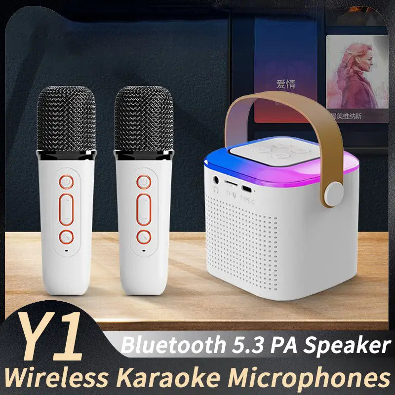 Karaoke Wireless Portable Bluetooth Speaker With Microphone Machine Mini Lamp Sound Box Music Small Caixa De Som Bocina Column