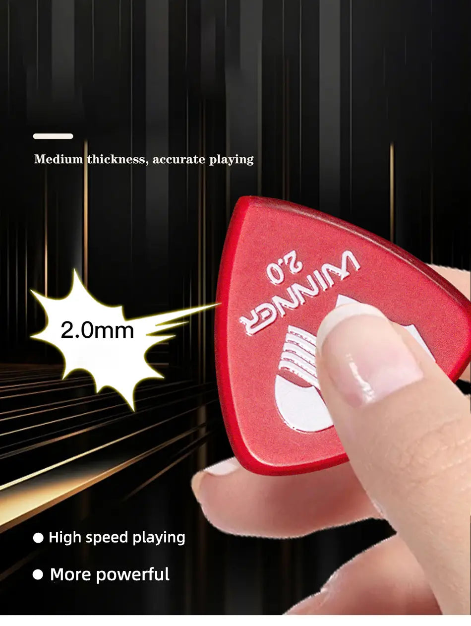 Winner Hybrid Polycarbon Guitar Picks 6/12Pcs 2.0MM for Acoustic Electric Guitar with Round Metal Box Guitar Accessories