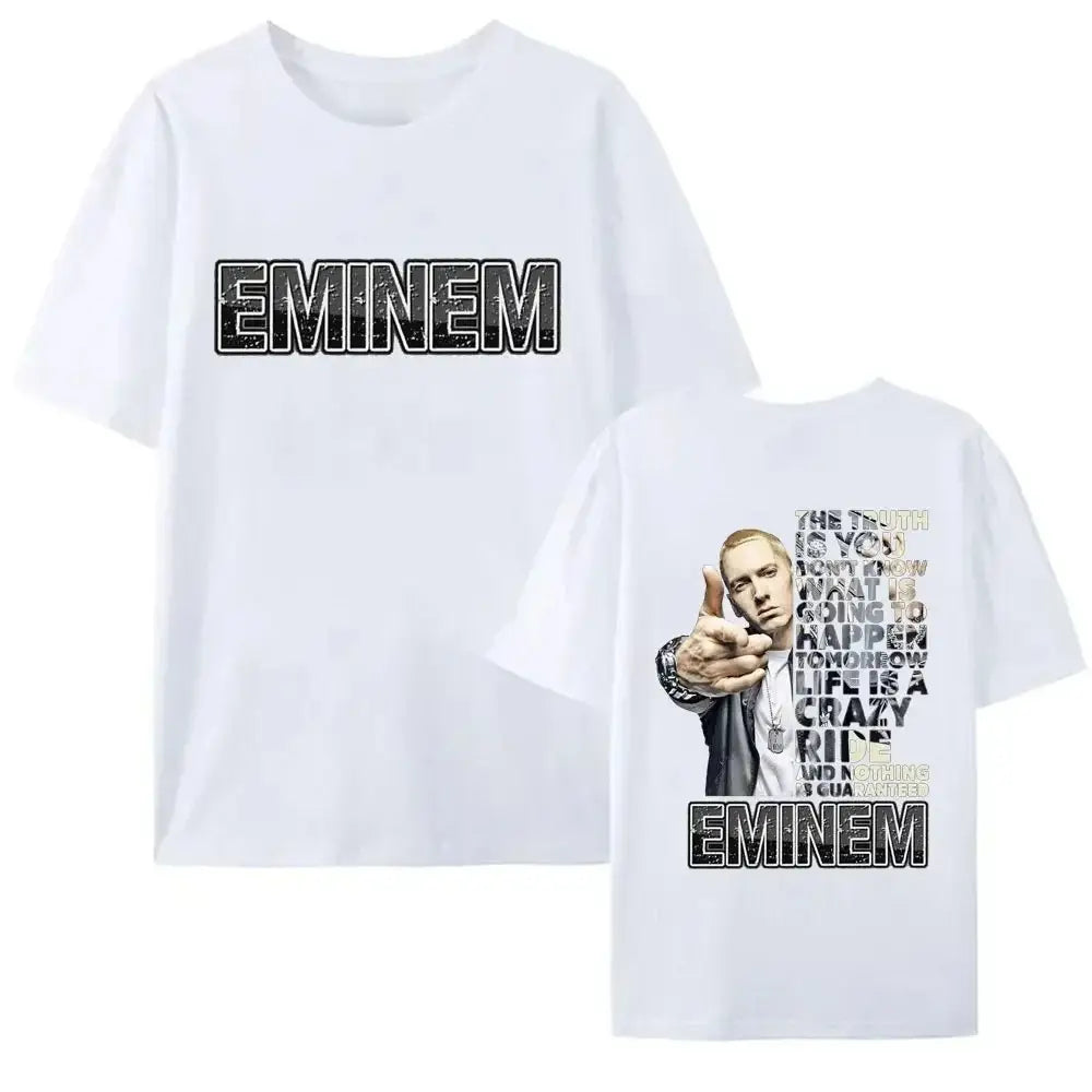 Men Women’s Hip Hop Trend Short Sleeve Tshirt Rapper Eminem New Album Graphic Print T-shirts Summer Cotton T Shirt for Fans Gift