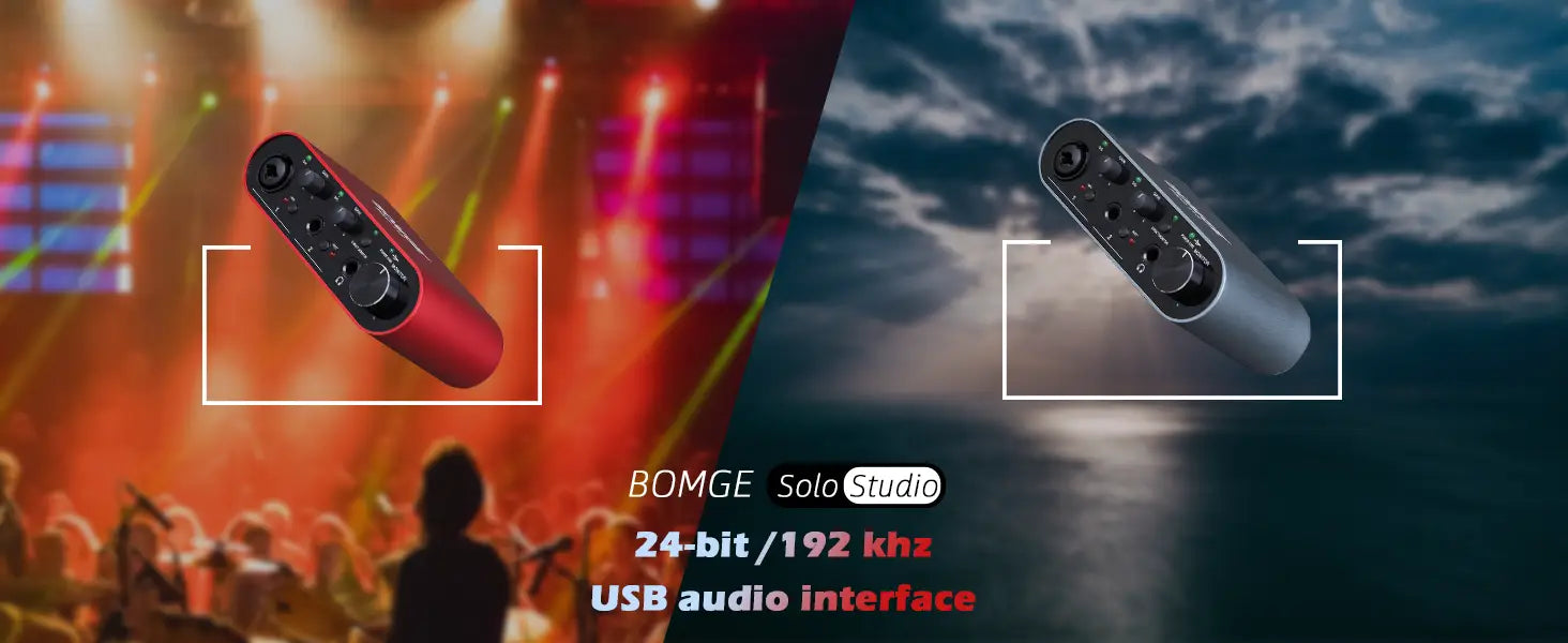 BOMGE BMG-11S Audio Interface 24-bit/192kHz Professional Sound Card And Monitor Headphones Amplifier Are Used For Live Recording