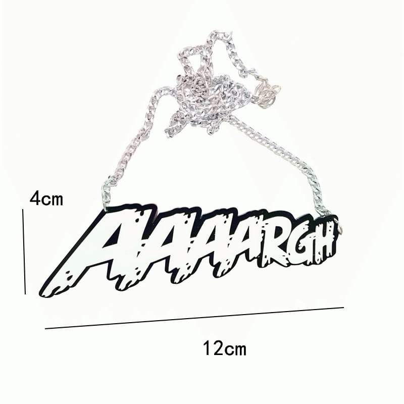 European Dark Black Letter Halloween ZOMBIE boo WITCH Hip Hop Letter Necklace Street Trend Hip Hop Halloween Party Necklace