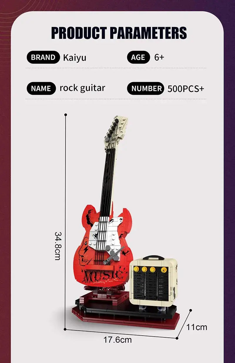Artist Guitar APP Control Building Blocks Bricks Technical With Bluetooth Audio USB Gift Music Playback Adult Toys Festival Gift