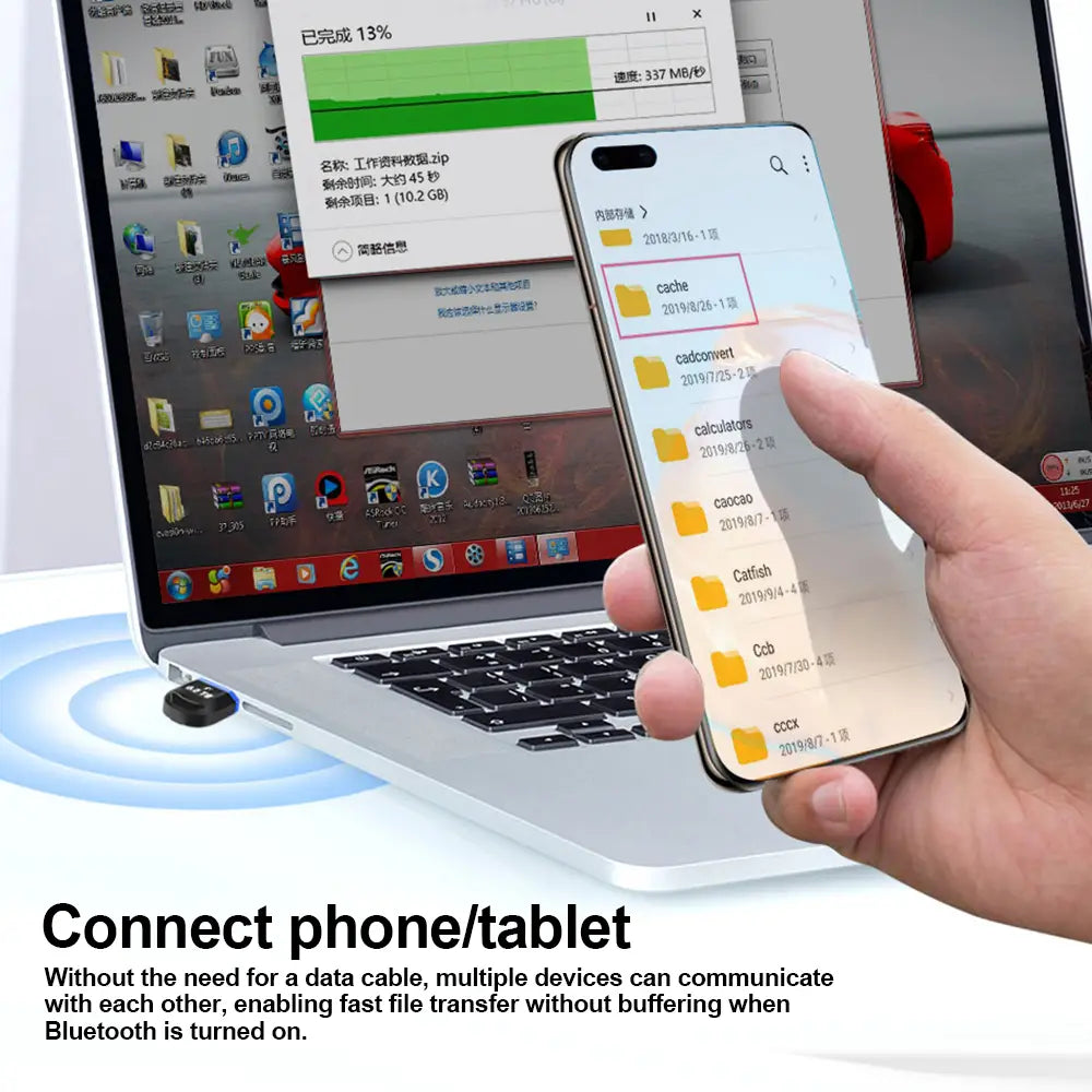USB Bluetooth 6.0 Adapter Transmitter Receiver Bluetooth 6.0 Dongle Wireless USB Adapter For Mouse Keyboard Speaker Music