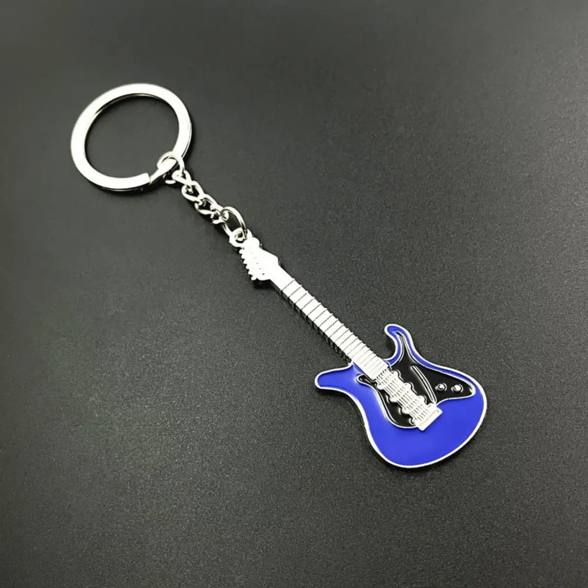 Creative Mini Musical Instruments Guitar Keychain Multi-Color Rhinestone Keyring Women Men Car Handbag Phone Case Pendent Gift