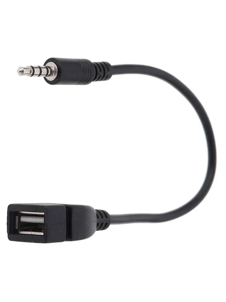 1/2/4/6/8/10Pcs Black Car Audio Cable To USB Audio Cable Car Electronics for Play Music Car Audio Cable USB Headphone Converter
