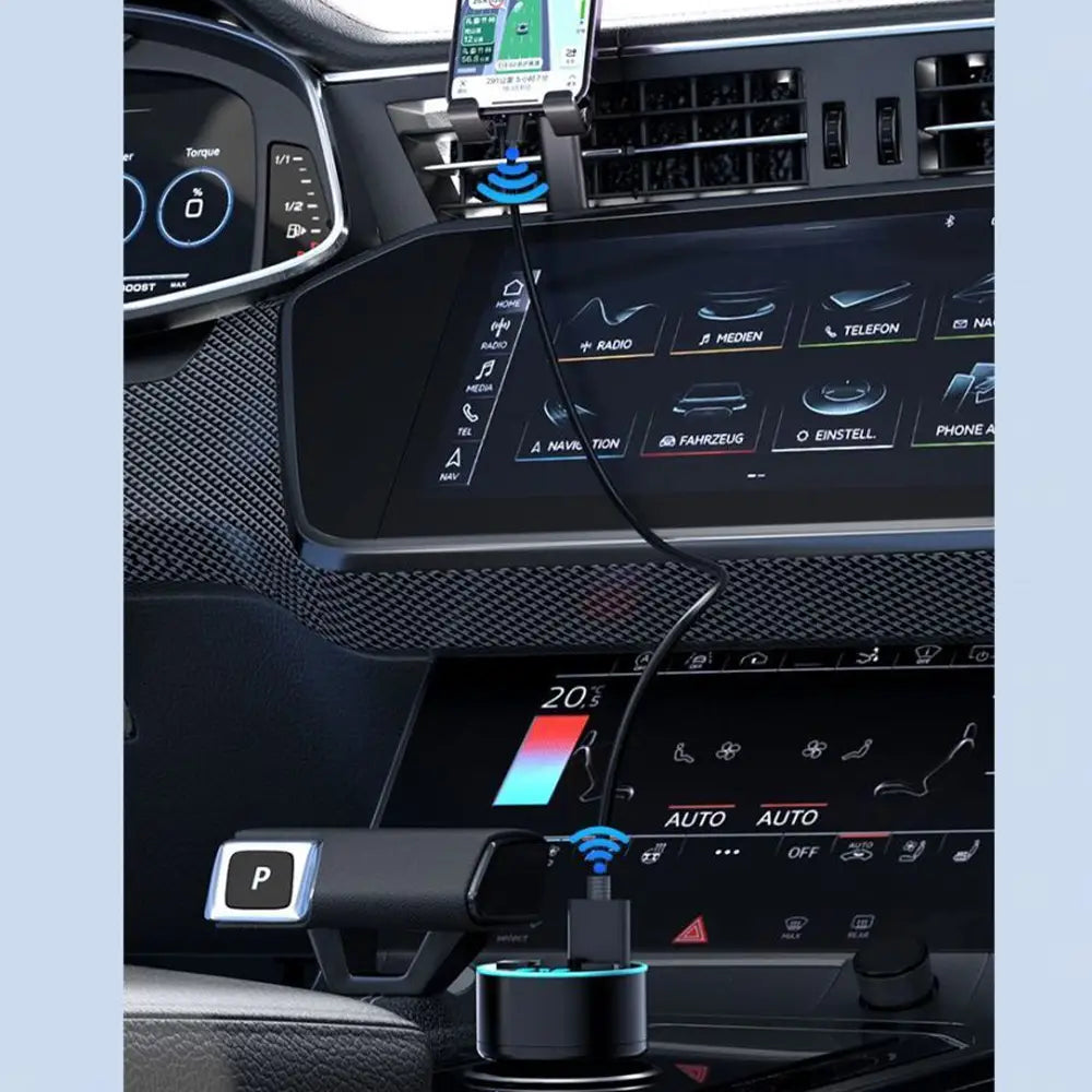 Bluetooth 5.0 FM Transmitter Handsfree Car AUX Radio Modulator MP3 Player 66W Dual PD Type-C USB Fast Charge With Volt display