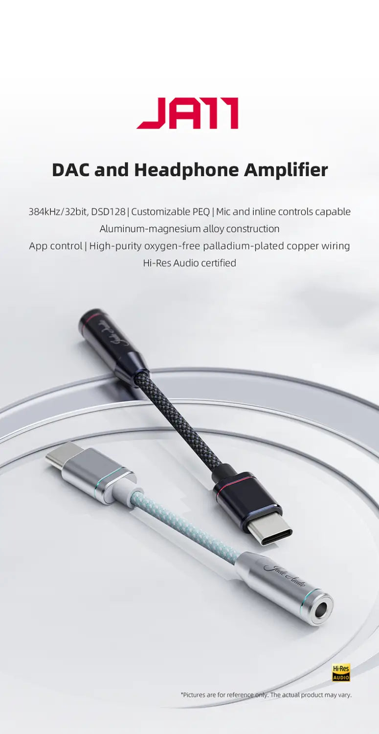 FiiO JA11 USB Type C to 3.5mm Earphone/Headphone Adapter USB C Cable USB C to 3.5 Audio Aux Cable For IOS Android