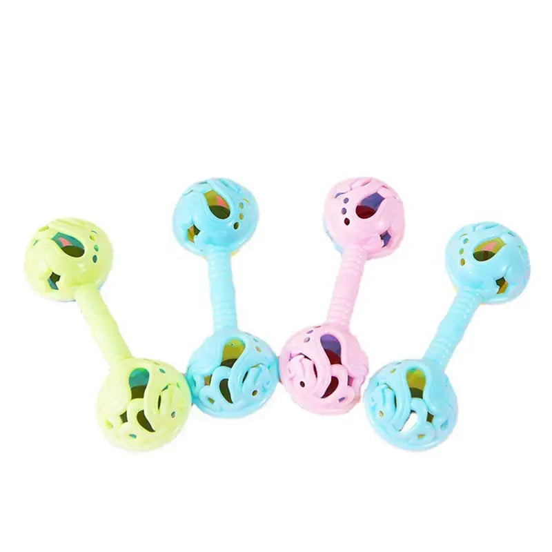 3Pcs Double-Headed Hand Rattle Children’s Party Toys To Appease The Baby Small Toy Rattle Toy Baby Shower Hand Holding Bell Gift