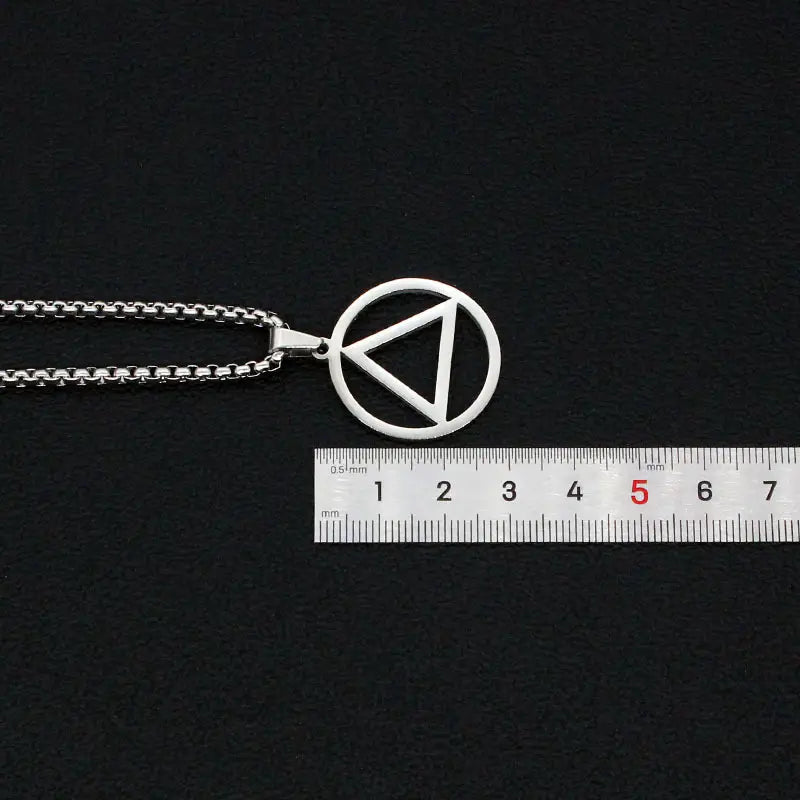 hiphop rap male and female hipsters Eminem the same style of iron triangle necklace titanium steel pendant hanging accessories