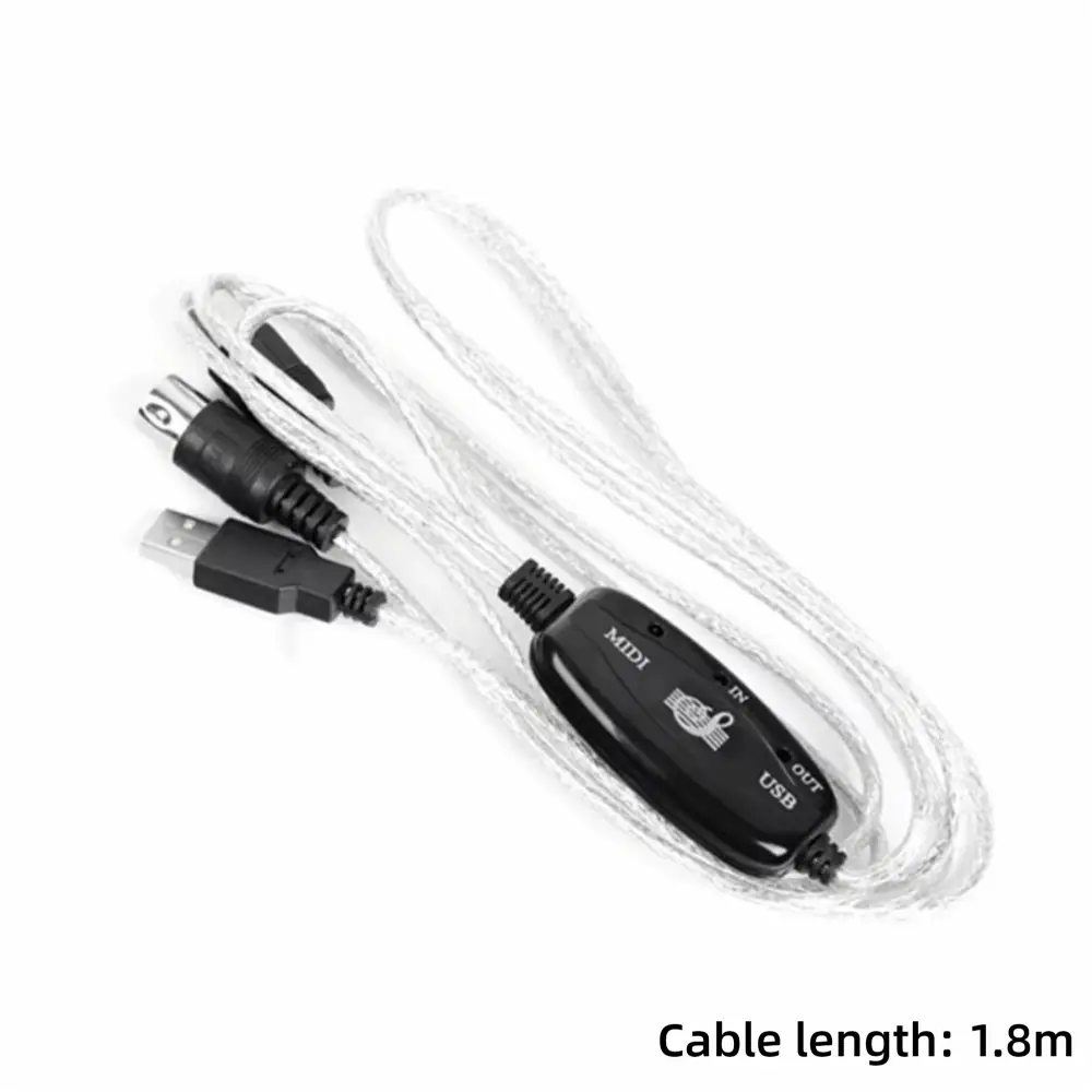 5 Pin MIDI to USB Converter Portable Keyboard to PC Converter MIDI Interface Cable IN-OUT Instrument Supplies MIDI Adapter Cable