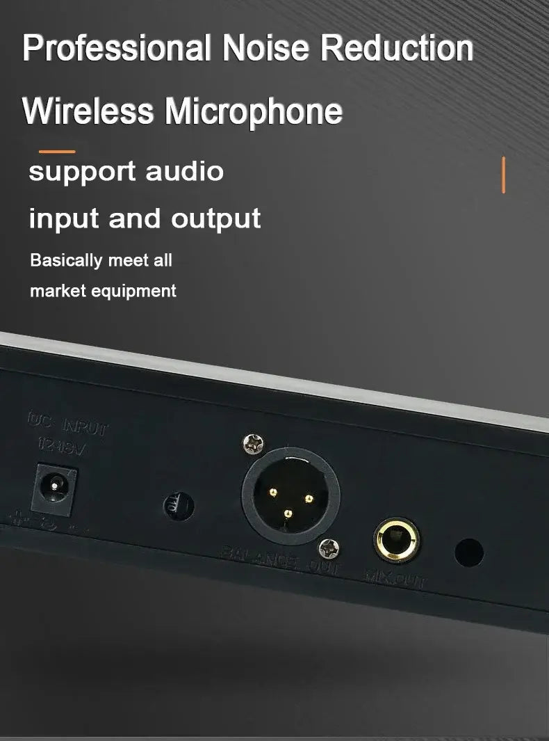 Professional VHF Wireless Microphone System 4 Channel Handheld Karaoke Microphone for Home Party Church Event PA TV Speaker