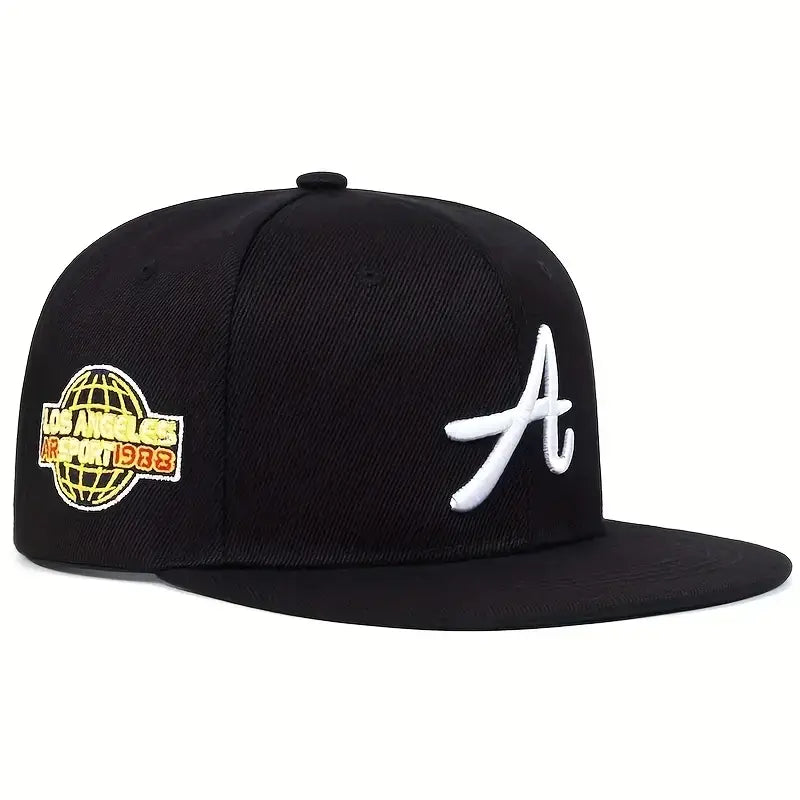 Casual hip-hop punk letter embroidered flat-brimmed baseball cap sun protection and breathable ideal for gift-giving
